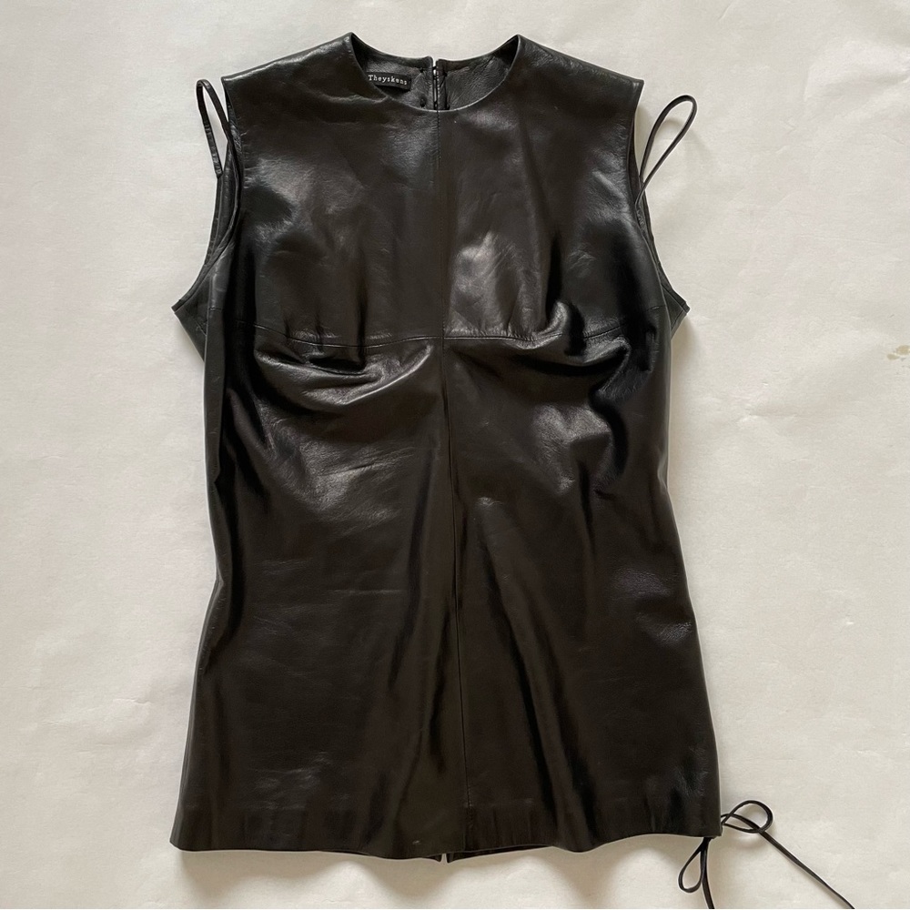 Olivier Theyskens Leather Sleeveless Top Tank